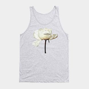 White Peony Pink Background Tank Top